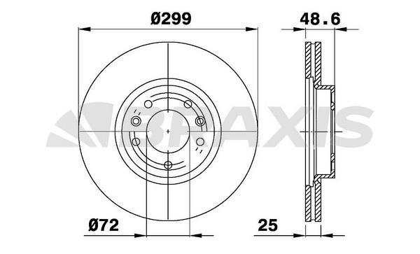 Braxis AE0322 Тормозной диск передний вентилируемый AE0322: Отличная цена - Купить в Польше на 2407.PL!