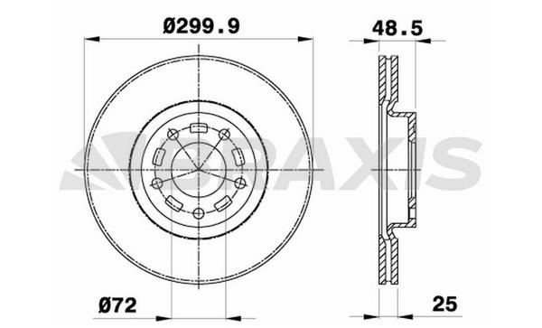 Braxis AE0314 Тормозной диск передний вентилируемый AE0314: Отличная цена - Купить в Польше на 2407.PL!