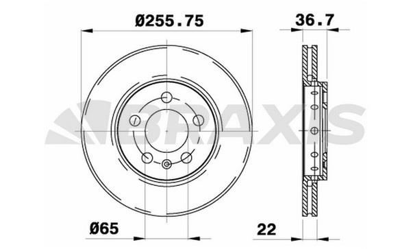 Braxis AE0312 Тормозной диск передний вентилируемый AE0312: Отличная цена - Купить в Польше на 2407.PL!