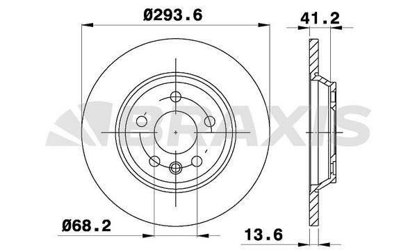 Braxis AE0305 Тормозной диск задний невентилируемый AE0305: Отличная цена - Купить в Польше на 2407.PL!