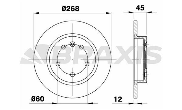 Braxis AE0292 Тормозной диск задний невентилируемый AE0292: Отличная цена - Купить в Польше на 2407.PL!
