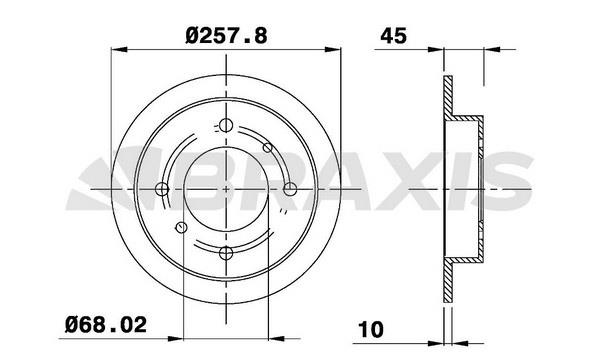 Braxis AE0262 Тормозной диск задний невентилируемый AE0262: Отличная цена - Купить в Польше на 2407.PL!