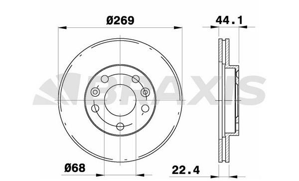 Braxis AE0261 Тормозной диск передний вентилируемый AE0261: Отличная цена - Купить в Польше на 2407.PL!