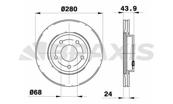 Braxis AE0260 Тормозной диск передний вентилируемый AE0260: Отличная цена - Купить в Польше на 2407.PL!