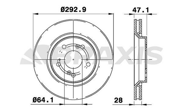Braxis AE0255 Тормозной диск передний вентилируемый AE0255: Отличная цена - Купить в Польше на 2407.PL!