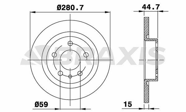 Braxis AE0241 Тормозной диск передний невентилируемый AE0241: Отличная цена - Купить в Польше на 2407.PL!