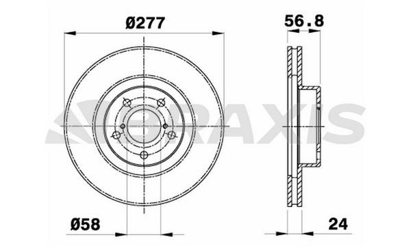 Braxis AE0231 Тормозной диск передний вентилируемый AE0231: Купить в Польше - Отличная цена на 2407.PL!