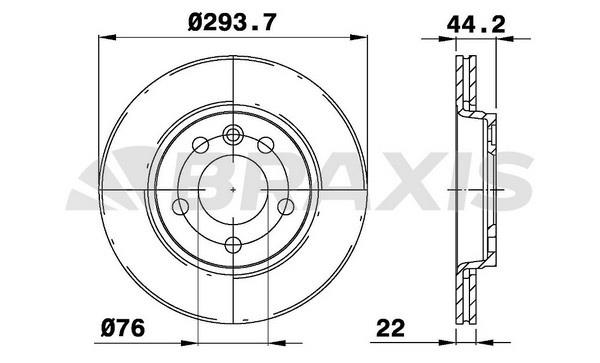 Braxis AE0205 Диск гальмівний задній вентильований AE0205: Купити у Польщі - Добра ціна на 2407.PL!
