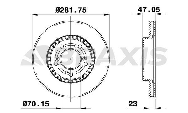 Braxis AE0193 Тормозной диск передний вентилируемый AE0193: Отличная цена - Купить в Польше на 2407.PL!