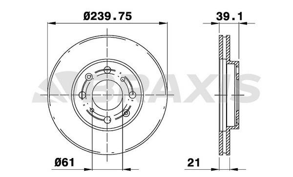 Braxis AE0187 Тормозной диск передний вентилируемый AE0187: Купить в Польше - Отличная цена на 2407.PL!