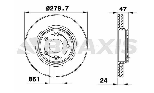 Braxis AE0184 Тормозной диск передний вентилируемый AE0184: Отличная цена - Купить в Польше на 2407.PL!