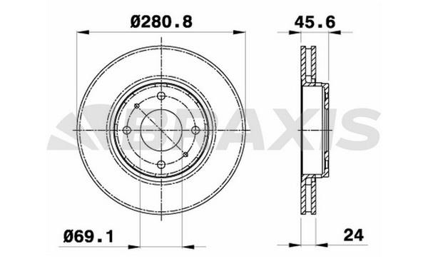 Braxis AE0180 Тормозной диск передний вентилируемый AE0180: Купить в Польше - Отличная цена на 2407.PL!
