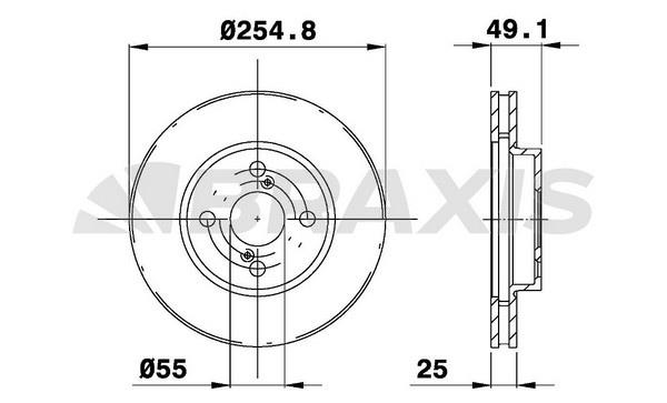 Braxis AE0177 Тормозной диск передний вентилируемый AE0177: Отличная цена - Купить в Польше на 2407.PL!