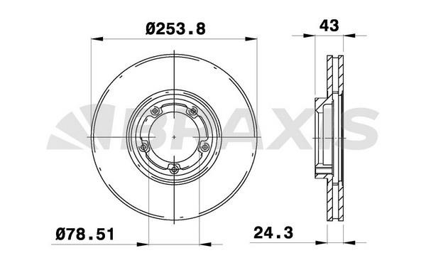 Braxis AE0164 Innenbelüftete Bremsscheibe vorne AE0164: Kaufen Sie zu einem guten Preis in Polen bei 2407.PL!