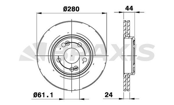 Braxis AE0156 Тормозной диск передний вентилируемый AE0156: Отличная цена - Купить в Польше на 2407.PL!