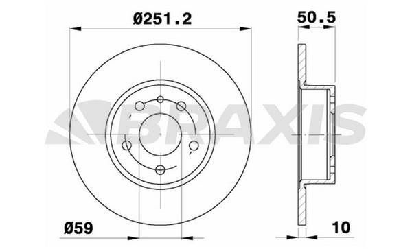 Braxis AE0154 Тормозной диск задний невентилируемый AE0154: Отличная цена - Купить в Польше на 2407.PL!