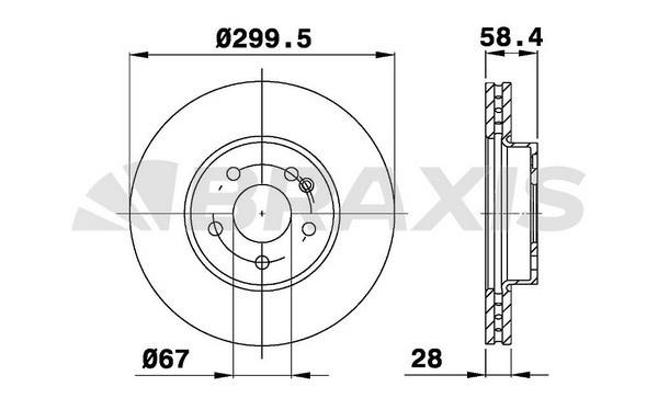 Braxis AE0151 Innenbelüftete Bremsscheibe vorne AE0151: Kaufen Sie zu einem guten Preis in Polen bei 2407.PL!