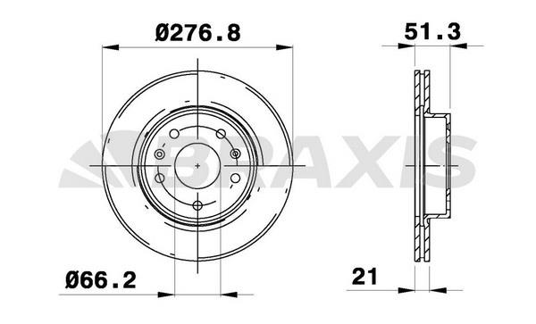 Braxis AE0150 Тормозной диск передний вентилируемый AE0150: Отличная цена - Купить в Польше на 2407.PL!