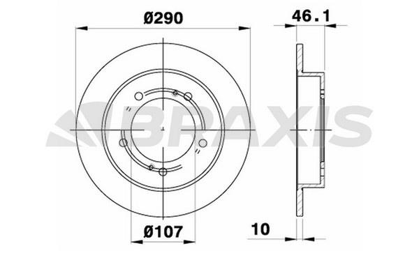 Braxis AE0118 Unbelüftete Bremsscheibe vorne AE0118: Kaufen Sie zu einem guten Preis in Polen bei 2407.PL!