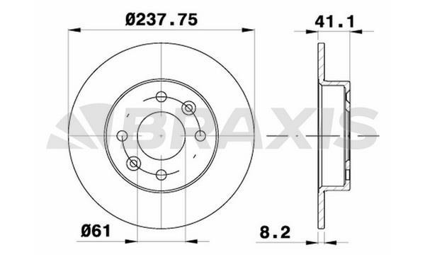 Braxis AE0067 Unbelüftete Bremsscheibe vorne AE0067: Kaufen Sie zu einem guten Preis in Polen bei 2407.PL!