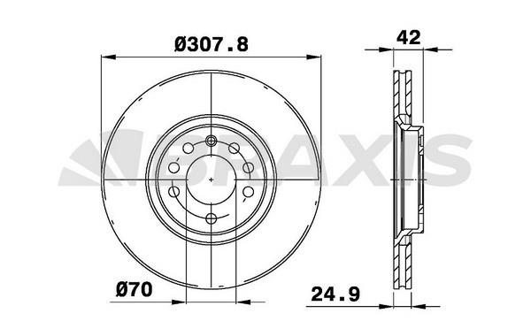 Braxis AE0062 Тормозной диск передний вентилируемый AE0062: Отличная цена - Купить в Польше на 2407.PL!