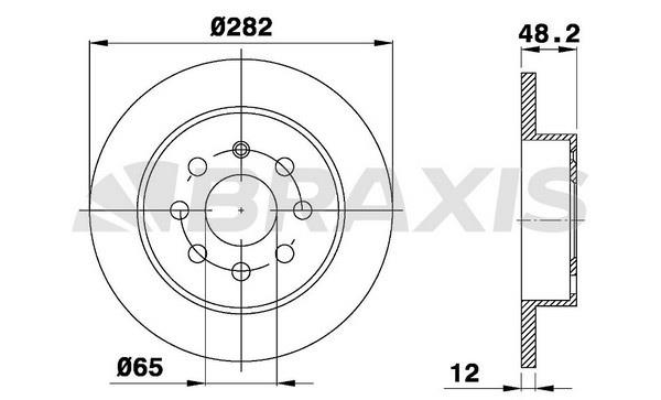 Braxis AE0050 Тормозной диск задний невентилируемый AE0050: Купить в Польше - Отличная цена на 2407.PL!