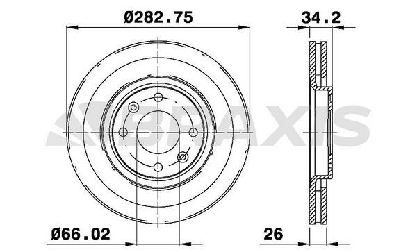 Braxis AE0008 Тормозной диск передний вентилируемый AE0008: Купить в Польше - Отличная цена на 2407.PL!