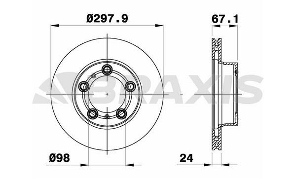 Braxis AD1076 Тормозной диск передний вентилируемый AD1076: Купить в Польше - Отличная цена на 2407.PL!