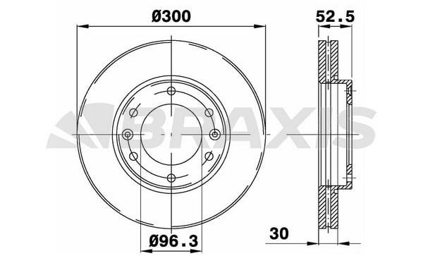 Braxis AD1065 Тормозной диск передний вентилируемый AD1065: Отличная цена - Купить в Польше на 2407.PL!