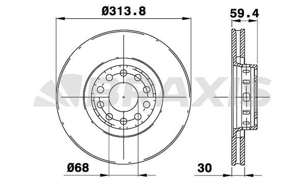 Braxis AD1051 Тормозной диск передний вентилируемый AD1051: Отличная цена - Купить в Польше на 2407.PL!