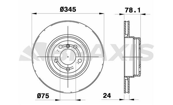 Braxis AD1042 Тормозной диск задний вентилируемый AD1042: Отличная цена - Купить в Польше на 2407.PL!