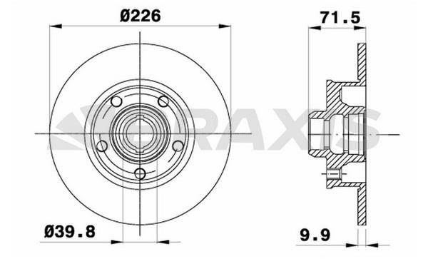 Braxis AD1020 Тормозной диск задний невентилируемый AD1020: Купить в Польше - Отличная цена на 2407.PL!