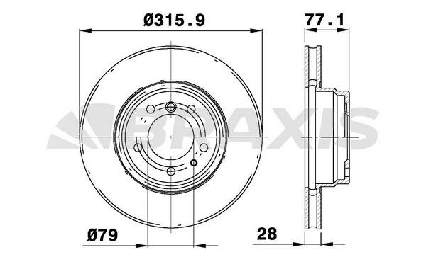 Braxis AD1016 Тормозной диск передний вентилируемый AD1016: Отличная цена - Купить в Польше на 2407.PL!