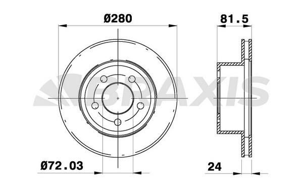 Braxis AD1012 Innenbelüftete Bremsscheibe vorne AD1012: Kaufen Sie zu einem guten Preis in Polen bei 2407.PL!