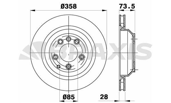 Braxis AD0999 Тормозной диск задний вентилируемый AD0999: Отличная цена - Купить в Польше на 2407.PL!