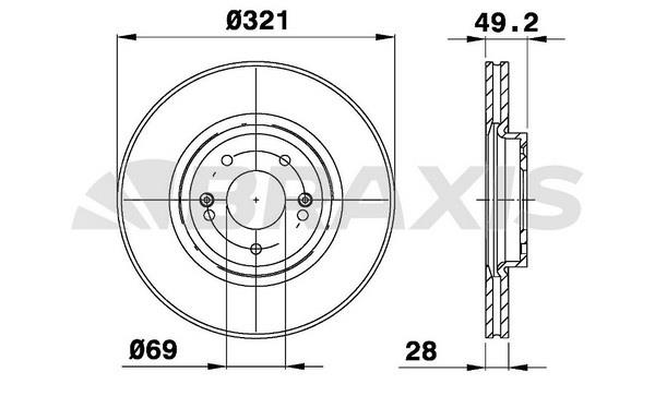 Braxis AD0992 Тормозной диск передний вентилируемый AD0992: Отличная цена - Купить в Польше на 2407.PL!