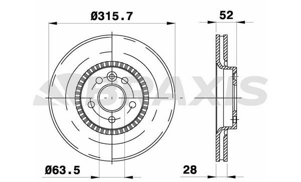 Braxis AD0415 Тормозной диск передний вентилируемый AD0415: Отличная цена - Купить в Польше на 2407.PL!