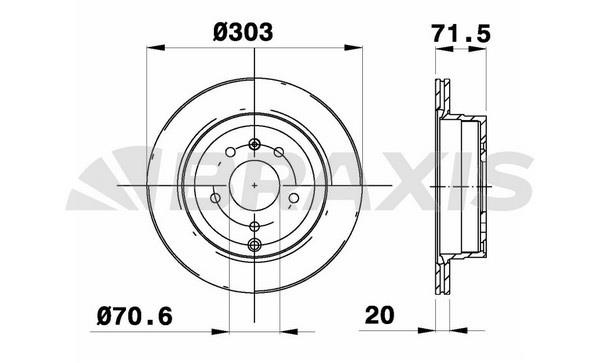 Braxis AD0414 Тормозной диск задний вентилируемый AD0414: Отличная цена - Купить в Польше на 2407.PL!