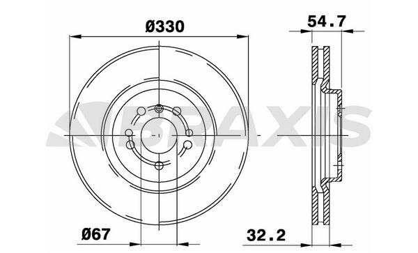 Braxis AD0410 Тормозной диск передний вентилируемый AD0410: Отличная цена - Купить в Польше на 2407.PL!
