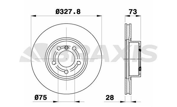 Braxis AD0403 Тормозной диск передний вентилируемый AD0403: Отличная цена - Купить в Польше на 2407.PL!