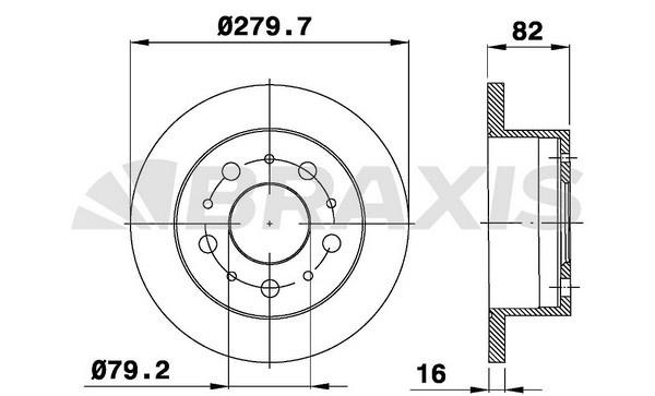 Braxis AD0348 Тормозной диск задний невентилируемый AD0348: Купить в Польше - Отличная цена на 2407.PL!