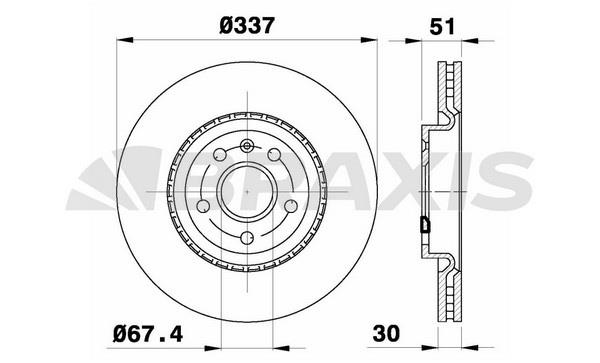 Braxis AD0316 Brake disc AD0316: Buy near me in Poland at 2407.PL - Good price!