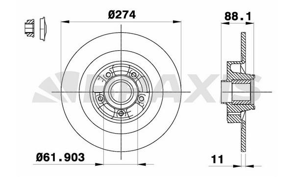 Braxis AD0286 Тормозной диск задний невентилируемый AD0286: Отличная цена - Купить в Польше на 2407.PL!