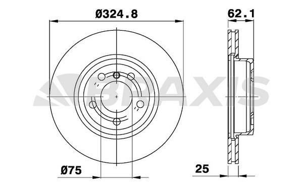 Braxis AD0233 Тормозной диск передний вентилируемый AD0233: Отличная цена - Купить в Польше на 2407.PL!