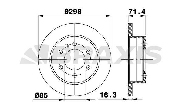 Braxis AD0221 Тормозной диск задний невентилируемый AD0221: Отличная цена - Купить в Польше на 2407.PL!