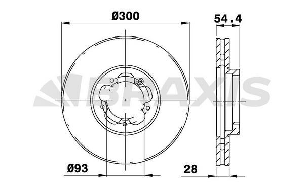 Braxis AD0196 Тормозной диск передний вентилируемый AD0196: Отличная цена - Купить в Польше на 2407.PL!