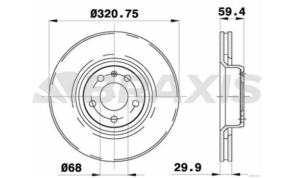 Braxis AD0182 Тормозной диск передний вентилируемый AD0182: Отличная цена - Купить в Польше на 2407.PL!