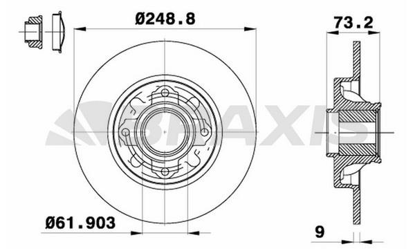 Braxis AD0134 Тормозной диск задний невентилируемый AD0134: Отличная цена - Купить в Польше на 2407.PL!