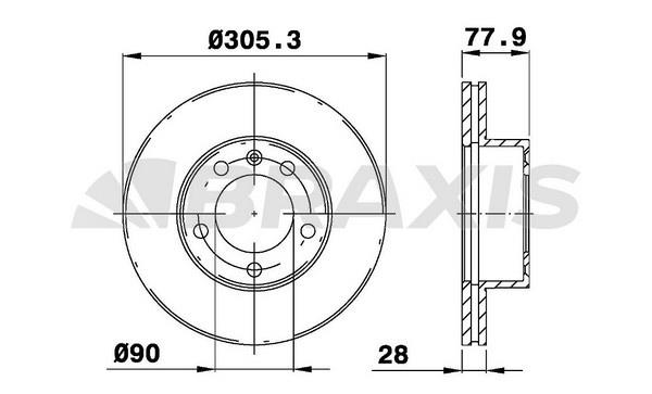 Braxis AD0119 Innenbelüftete Bremsscheibe vorne AD0119: Kaufen Sie zu einem guten Preis in Polen bei 2407.PL!