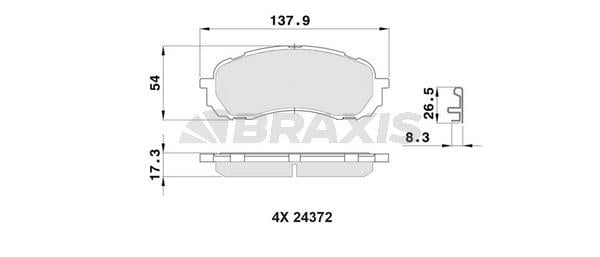 Braxis AB0531 Тормозные колодки дисковые, комплект AB0531: Отличная цена - Купить в Польше на 2407.PL!